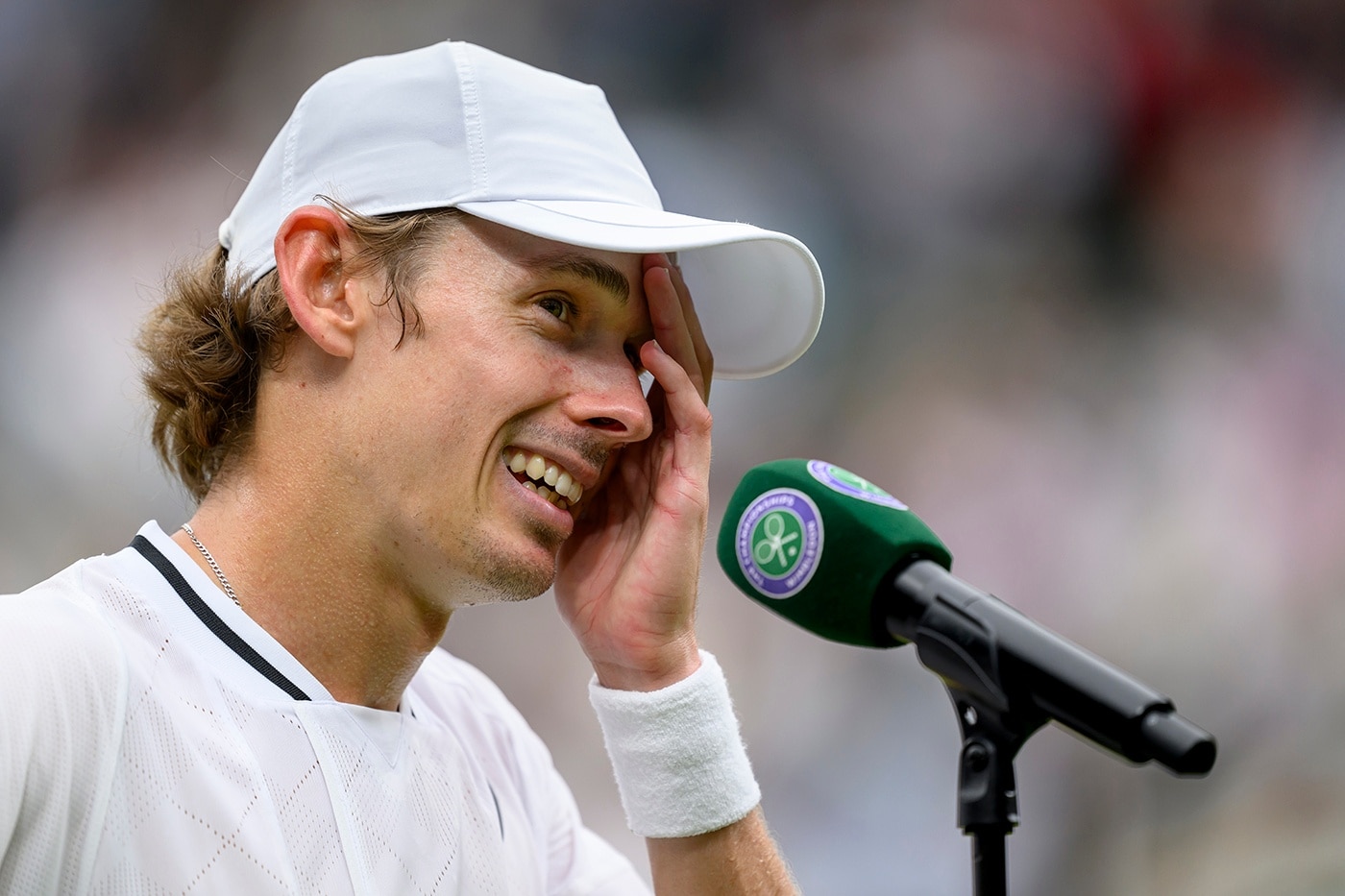 Alex De Minaur (AUS) during his on-court TV interview - The Championships,  Wimbledon - Official Site by IBM