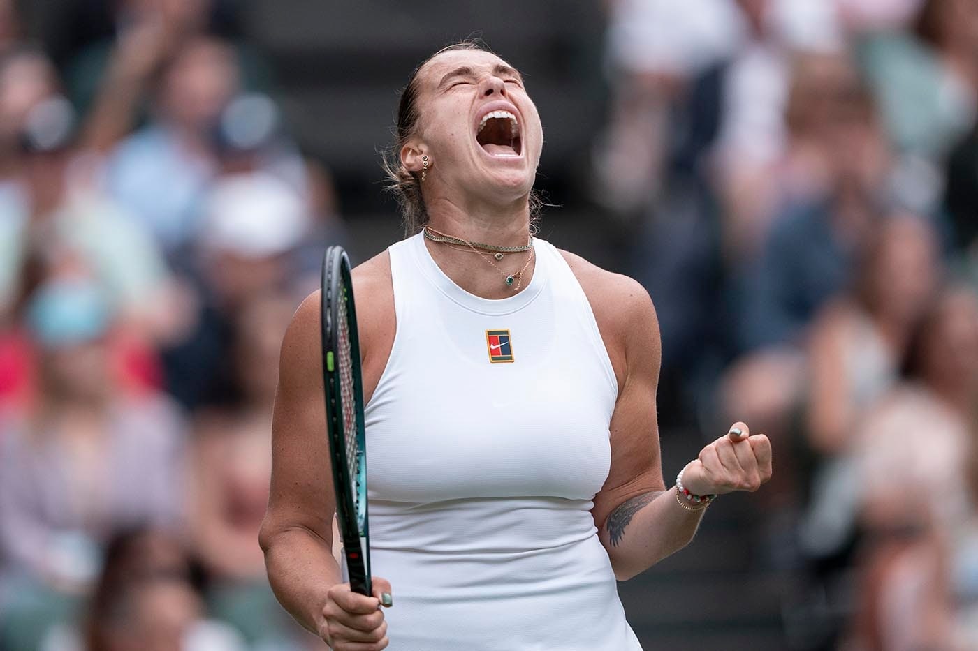 Sabalenka celebrating victory